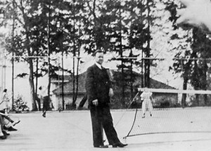 1939 Mr. V.C.Lee - Principal R. B. - From tennis courts n. of school looking west, Congregational Church in background