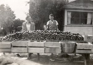 1945-08 Norm and Don admiring about 20 dollars worth of zucchini
